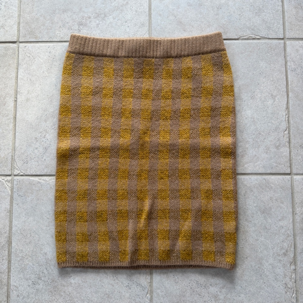 Hem & thread Oversized Sweater and Fitted Skirt Matching Two Piece Set Plaid - Picture 3 of 10